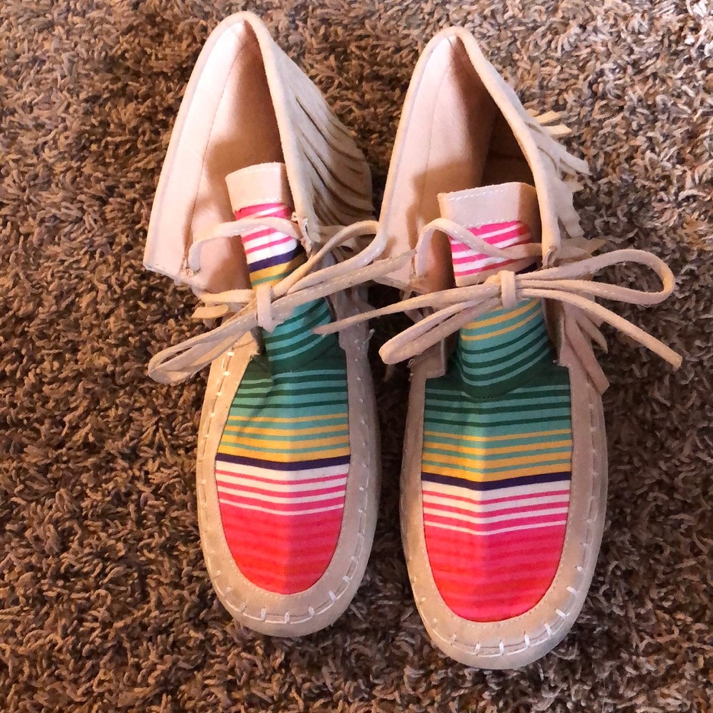 Fringed moccasins